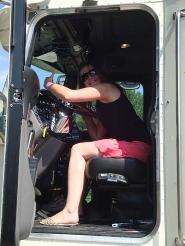Stella in a truck