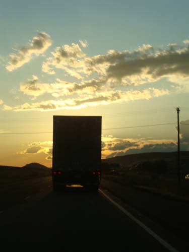 Truck at sunset